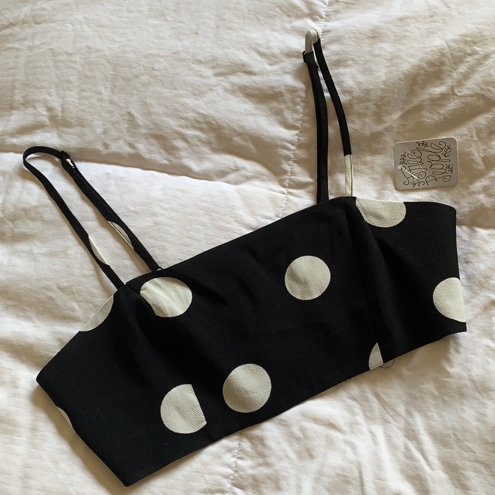 ⚫️ FREE PEOPLE NWT Polka Dot Crop Top
